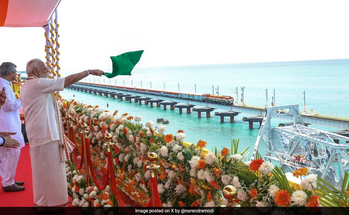 PM Modi Inaugurates New Pamban Bridge, India’s First Vertical-Lift Sea Bridge in Rameswaram